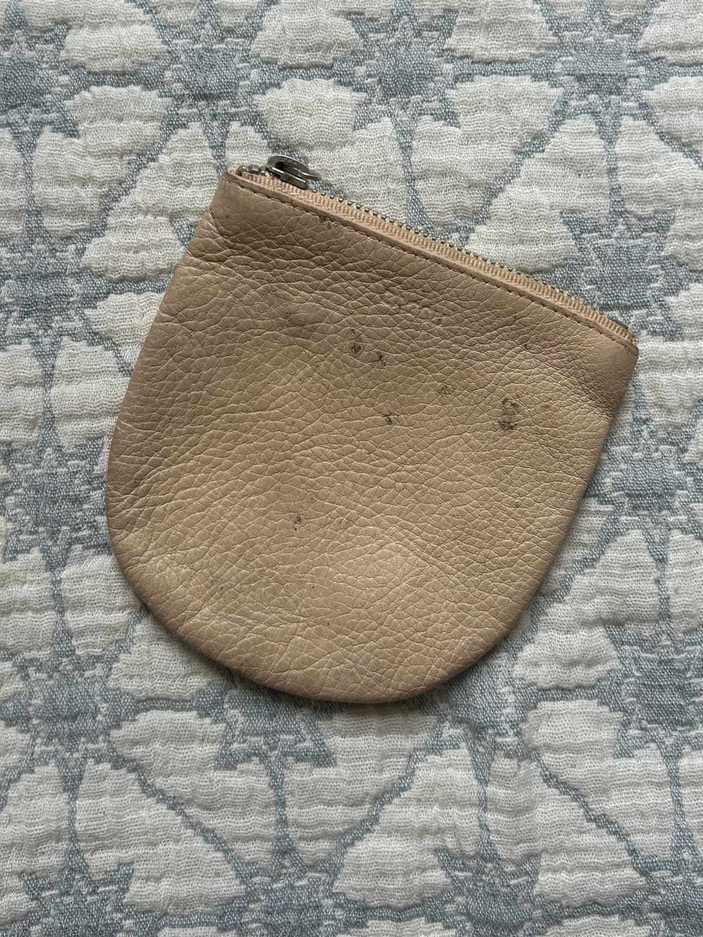 Small leather zip pouch